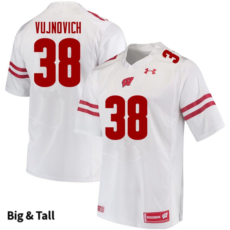Wisconsin Badgers Men's #38 Andy Vujnovich NCAA Under Armour Authentic White Big & Tall College Stitched Football Jersey IP40J37EO